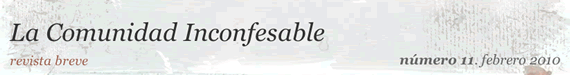 Revista breve La Comunidad Inconfesable